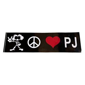 Pearl Jam "Peace Love & PJ" Fanmade Symbols Sticker, 10-1/4" x 3"